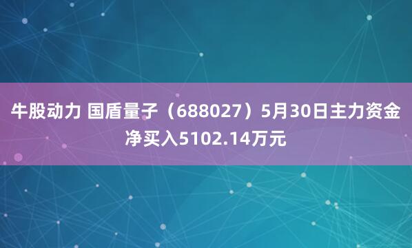 牛股动力 国盾量子（688027）5月30日主力资金净买入5102.14万元